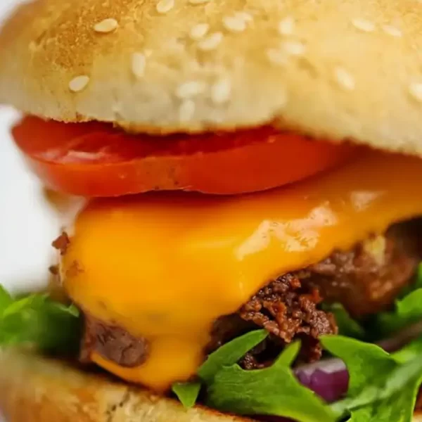 Beef suya cheeseburger