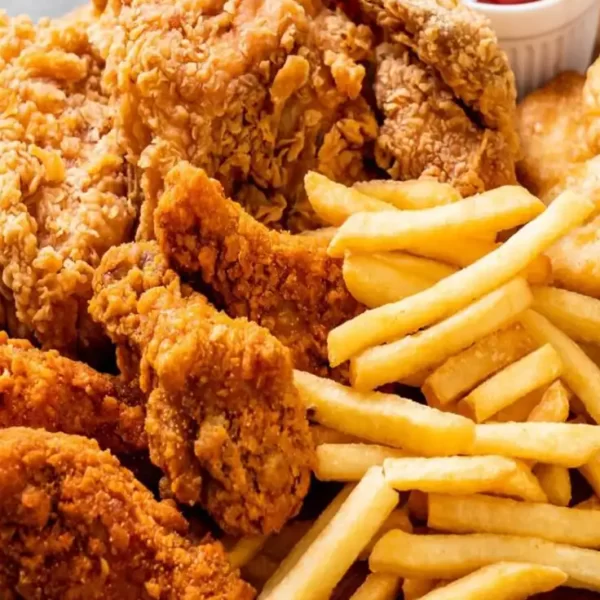 Crispy Chicken Wings with Fries