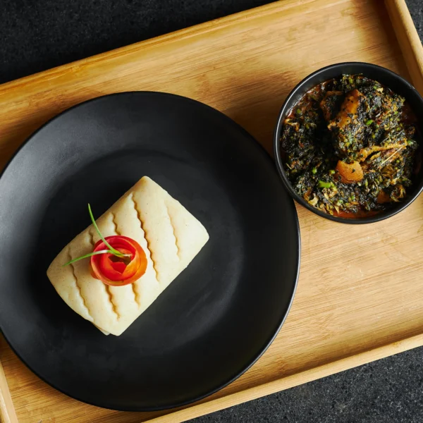 Afang Soup with Chicken & Poundo